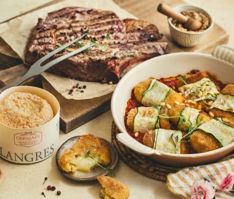 Côte de bœuf et involtinis de courgettes au Langres